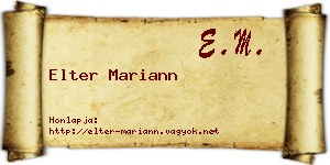 Elter Mariann névjegykártya