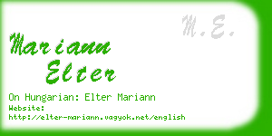 mariann elter business card